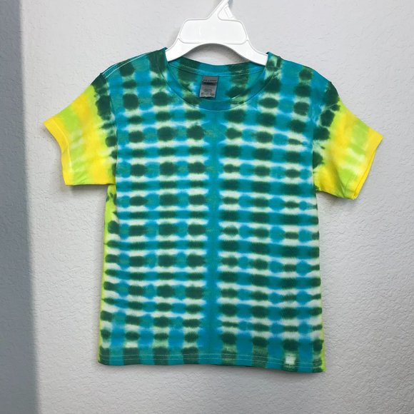 🍭KIDS Tie-Dye T-Shirt | Blue/Green/Yellow | XS - Picture 2 of 6